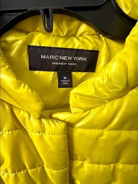 Marc New York Yellow Quilted Puffer Jacket Size M